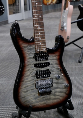 Store Special Product - Charvel Guitars - MJ San Dimas Style 1 HSH FR PF QM, Pau Ferro Fingerboard - Midnight Glow